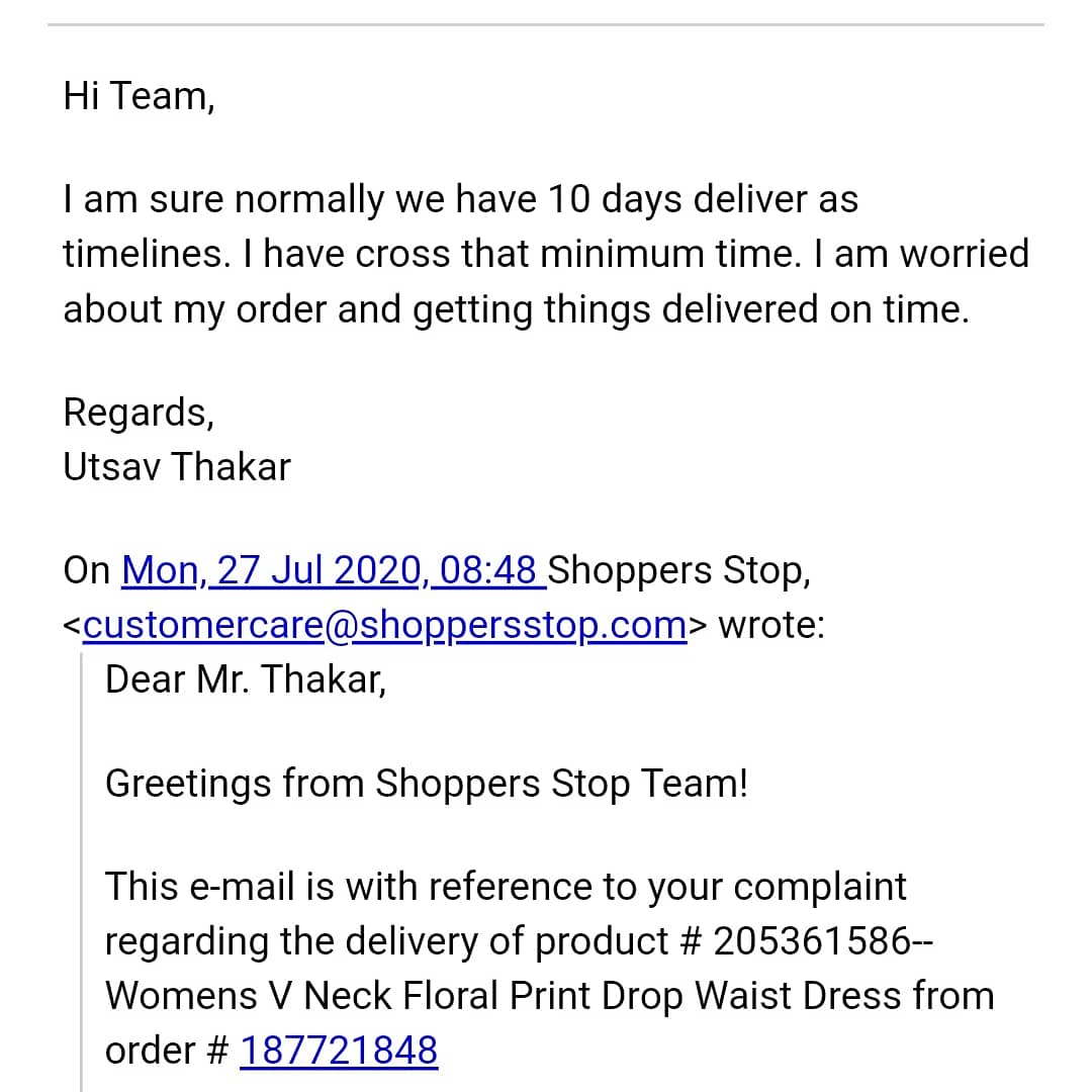 UtsavThakar3's tweet image. Coming across one more poor customer service example. @shoppersstop @no_service #onlineshopping #poorresponse
#zerorating
I have order product via shopper stop post multiple follow still getting same response that delivery partner is not picked up.

I feel they are worst