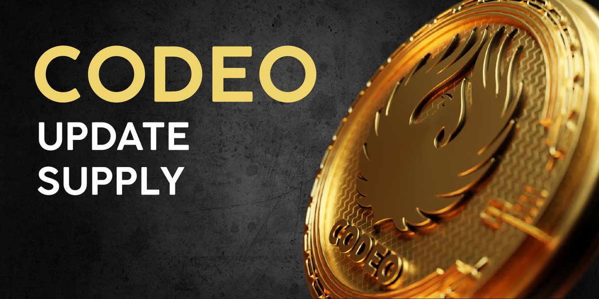 CODEO TOKEN (CODEO) in order to provide detailed reports and transparency to community members and all CODEO users. and currently we are in the supply reporting stage and are in progress at coin market.

coinmarketcap.com/currencies/cod…