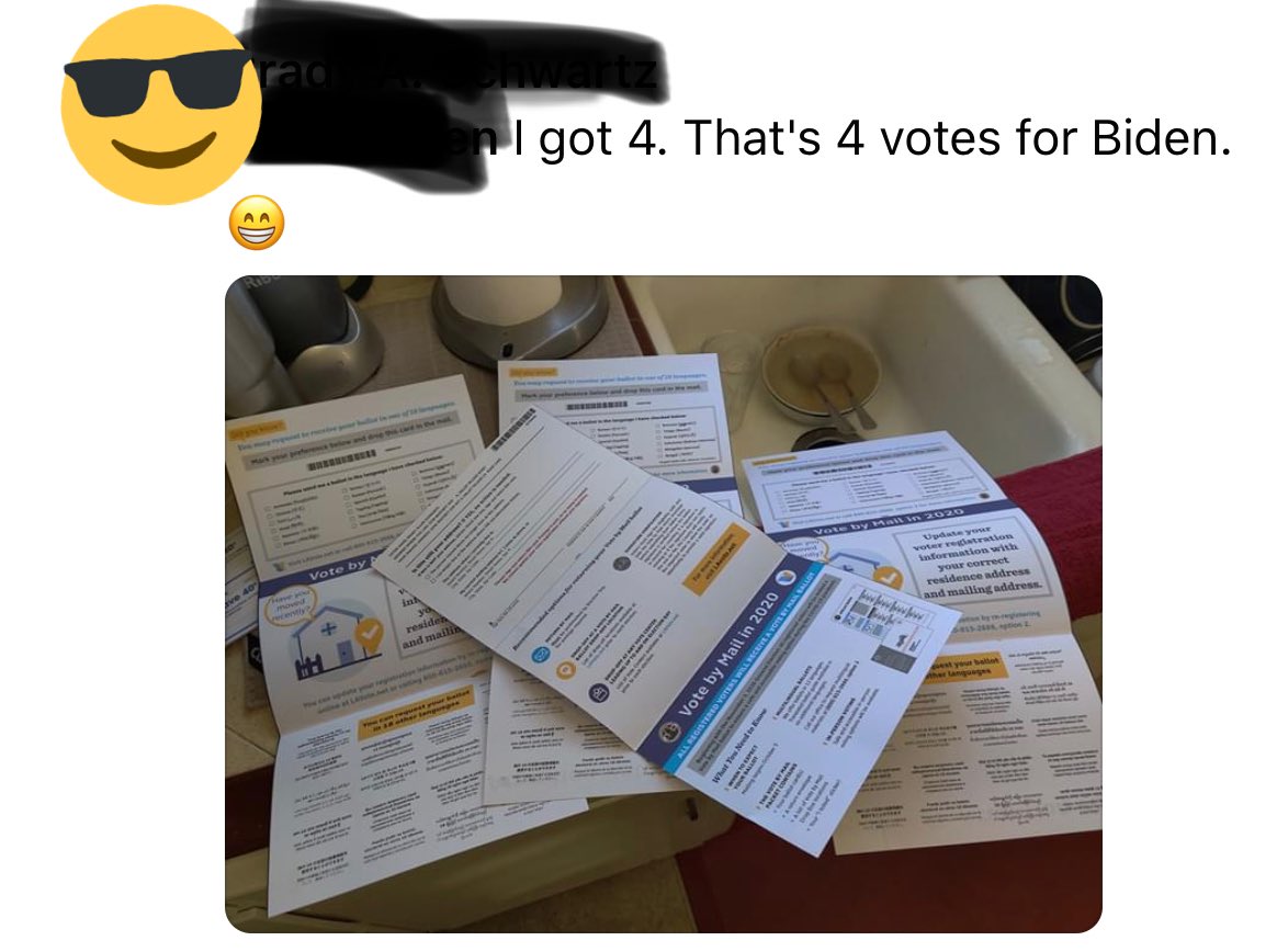 If you don’t think Voter Fraud will be real. You are sorely mistaken. <a href="/POTUS/">President Donald J. Trump</a> <a href="/realDonaldTrump/">Donald J. Trump</a> <a href="/WhiteHouse/">The White House</a> the Democratic and the lefts mind set is very clear to rig the election with multiple votes. I expect a huge blue wave. #VoterFraud #VoteRed