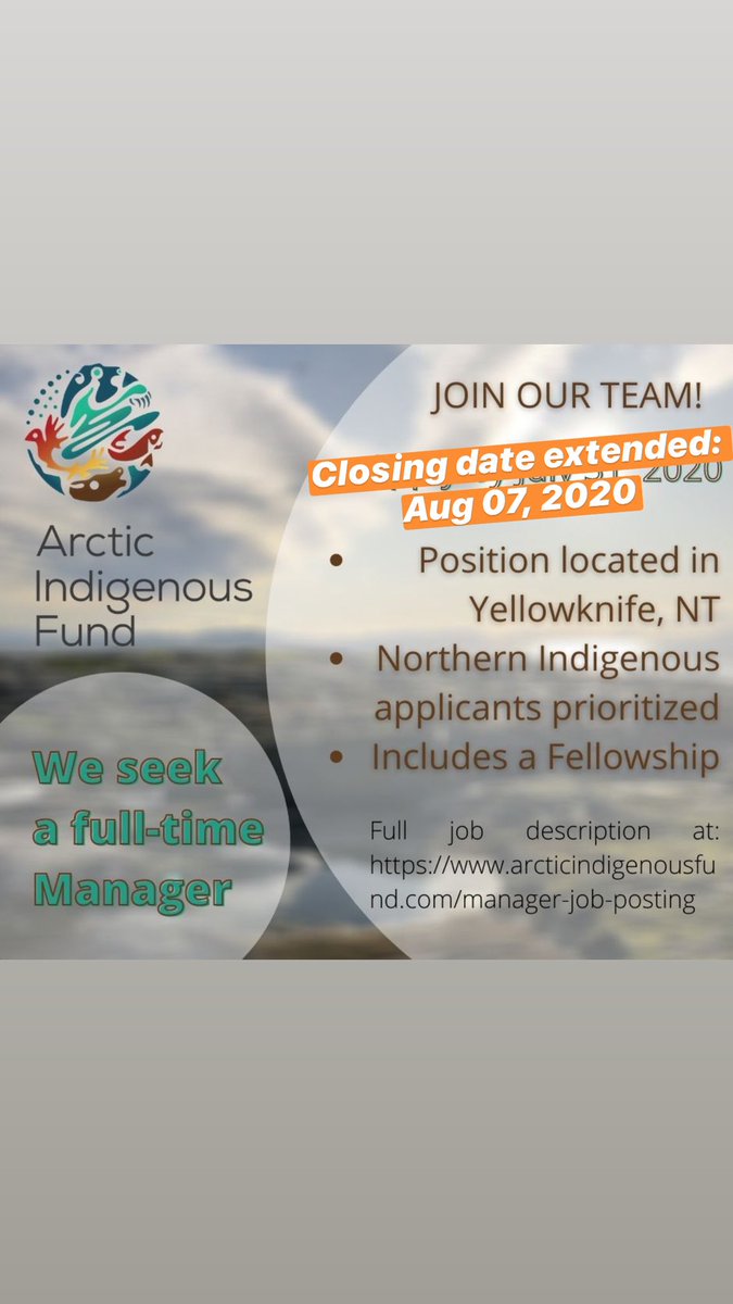 Seeking Full-Time Manager! Closing date extended. Job description: arcticindigenousfund.com/manager-job-po…