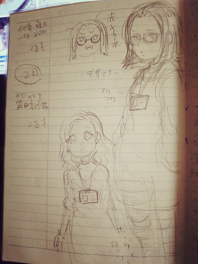 ひとりでほっこりくつろぎごはんで中華バイキングを描かせてもらった時のキャラデザラフ。頂いたプロットからザックリとイメージを膨らませます。
またグルメ漫画のお仕事くださ～～～～い!? 