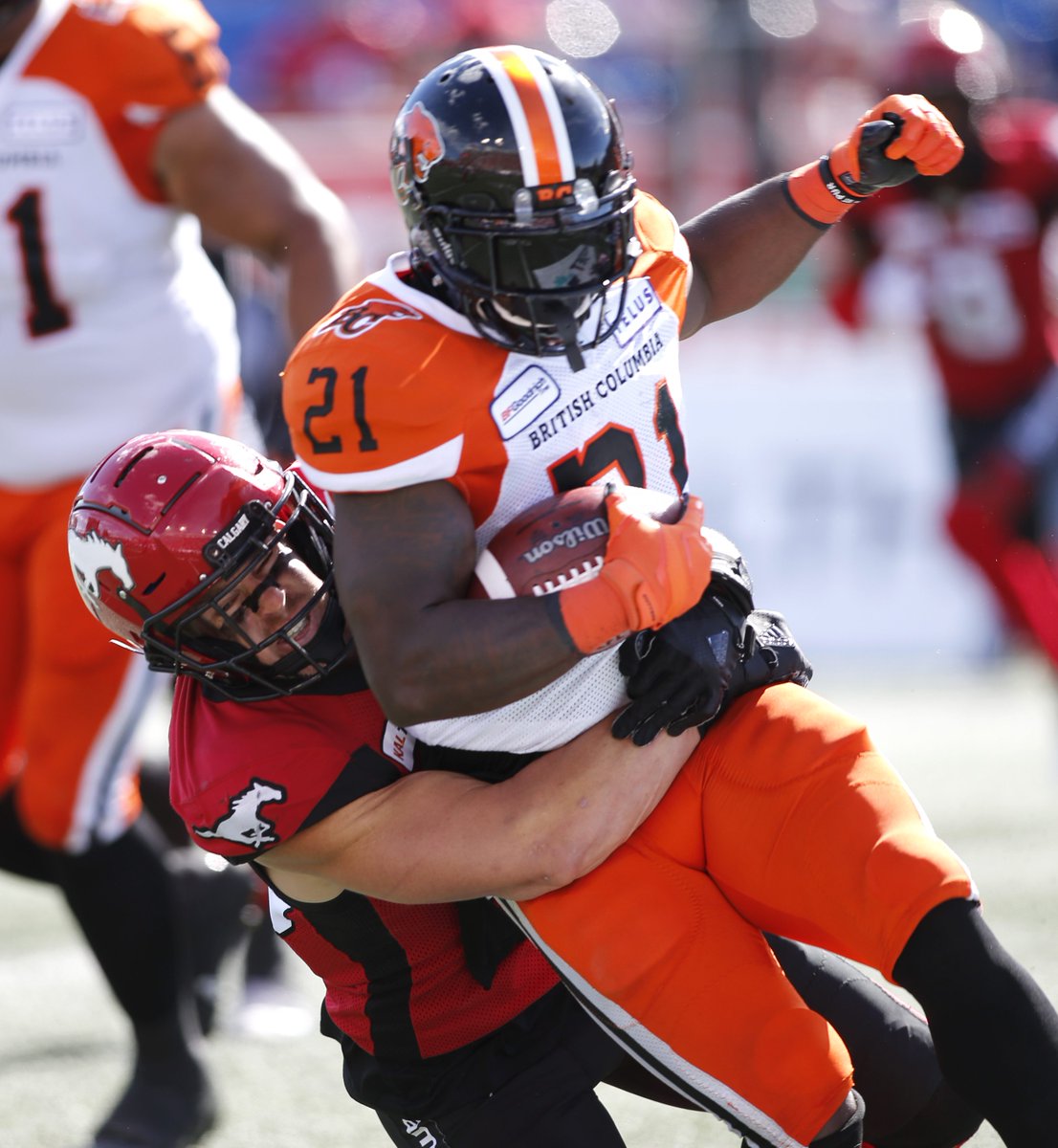 CFL's tweet photo. ON NOW on TSN1 and ESPN+: BC and Calgary battle it out at McMahon Stadium #CFLEncore https://t.co/i7F4Xu1BUf