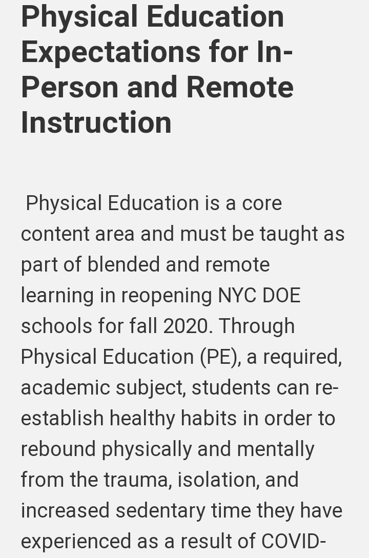 SuffolkZone's tweet photo. RT nycahperd: We are back in action everyone ! The NYC Zone will offer a workshop on August 25th at 4:00 p.m. to help support teachers with instructional ideas based on the guidance below. Link to register coming soon. :)
https://t.co/OskWsTkdKH https://t.co/qktQxQNpTG #suffo…