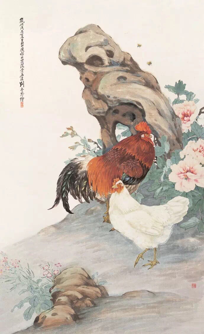 清欢さんのツイート 在他的花鸟画中 又以善画孔雀闻名 设色艳丽而雅 用笔细腻而劲 刘奎龄国画2 11