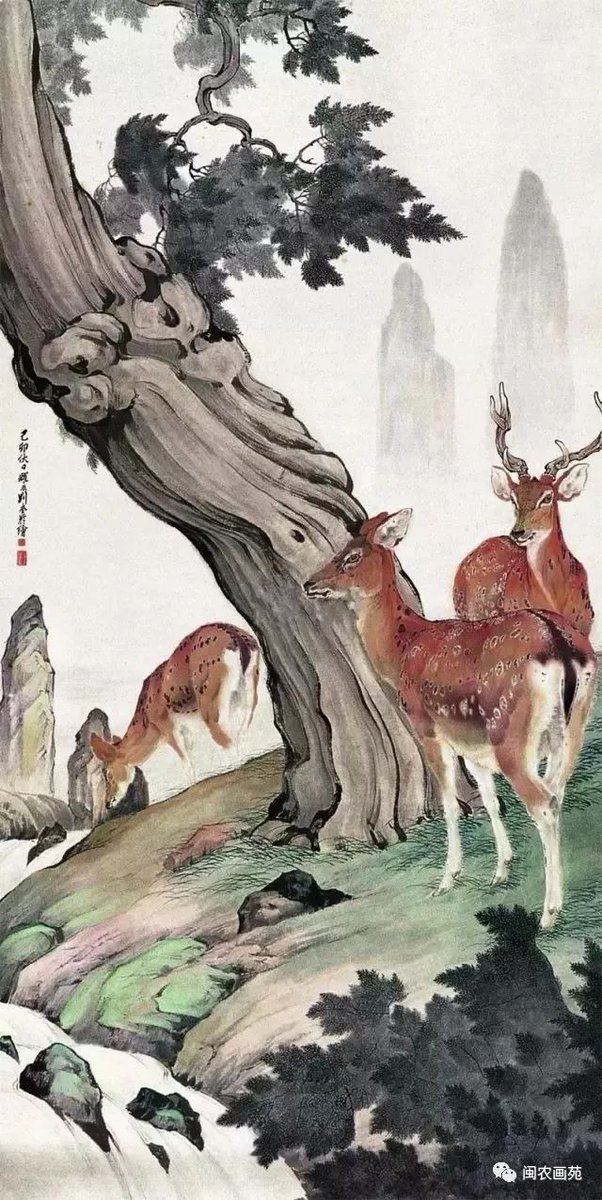 清欢さんのツイート 在他的花鸟画中 又以善画孔雀闻名 设色艳丽而雅 用笔细腻而劲 刘奎龄国画2 11