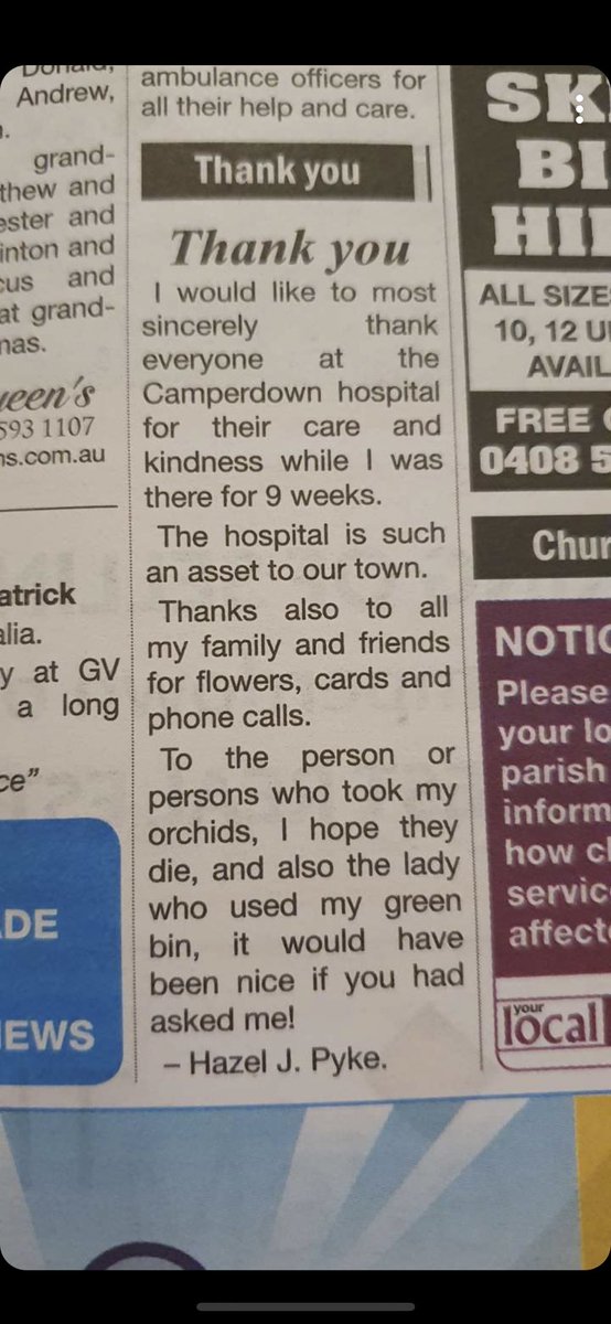 GlenBernoth's tweet photo. Here’s a nice pick-me-up in the local paper. #thankshazel #classichazel #idontknowhazel #butilikeher https://t.co/WCH7PIzHgC