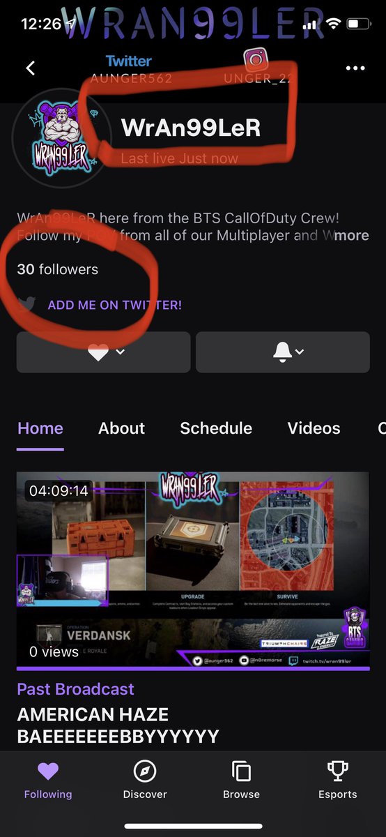BTSCOD's tweet photo. Help our man @aunger562 get to 50 followers on #twitch #SmallStreamerCommunity #SmallStreamersConnectRT #CoD2020 #callofduty https://t.co/lIED4a5aNH