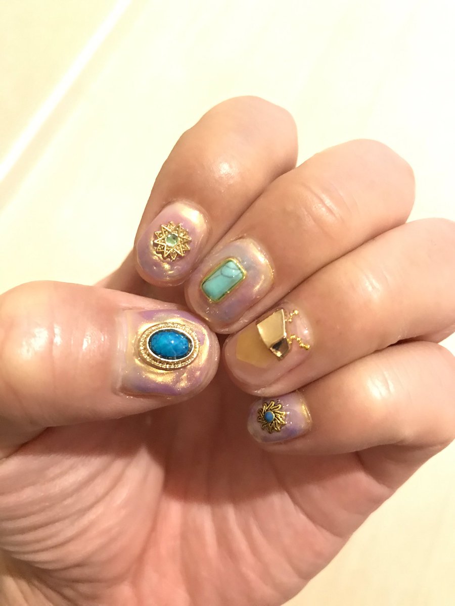 ネイル君 ジェルネイル ターコイズネイル メンズネイル パーツネイル