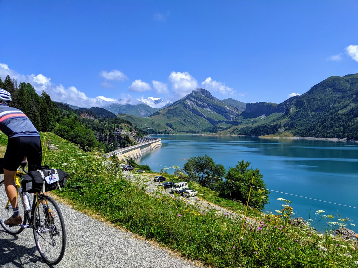 StacyKTweets's tweet photo. #Thistimelastyear Day 28 of 35 - 100 Cols Tocht - World's Toughest Bike Tour w @SuperFly508 unsupported! Cormet de Roselend & Col des Saises, worried that road still blocked by @LeTour landslide but ok! #cyclotour #100Cols #CentCols https://t.co/n8L0JR2LWx https://t.co/NrWRT2Oi5Y https://t.co/PfR7EaJHKN