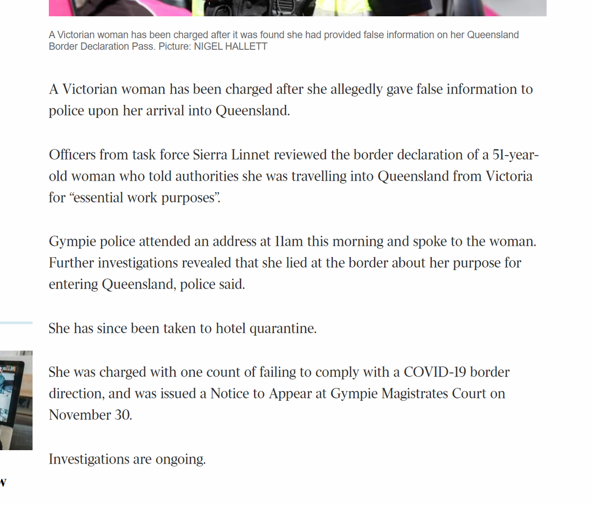 HT  @random_pest - another tragic case of someone lying to police at the border but their name, social media posts and details accidentally being left out of the article. So sad. Hope they fix their systems ASAP