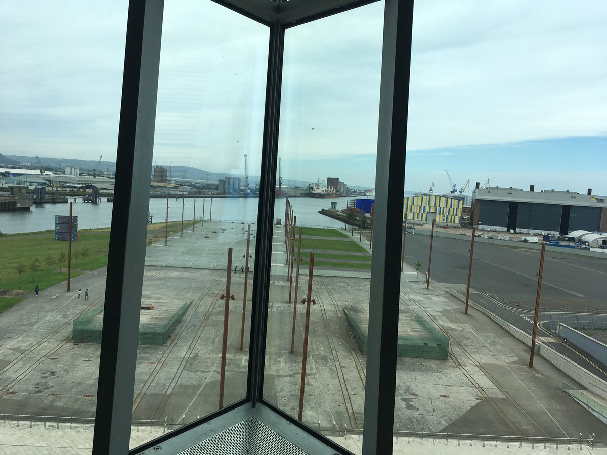 FionaUre's tweet photo. 1 of the best views in Belfast &amp; good to see people enjoying it again. Best of luck with 1st day reopening  @TitanicBelfast https://t.co/19nYTJCc7K