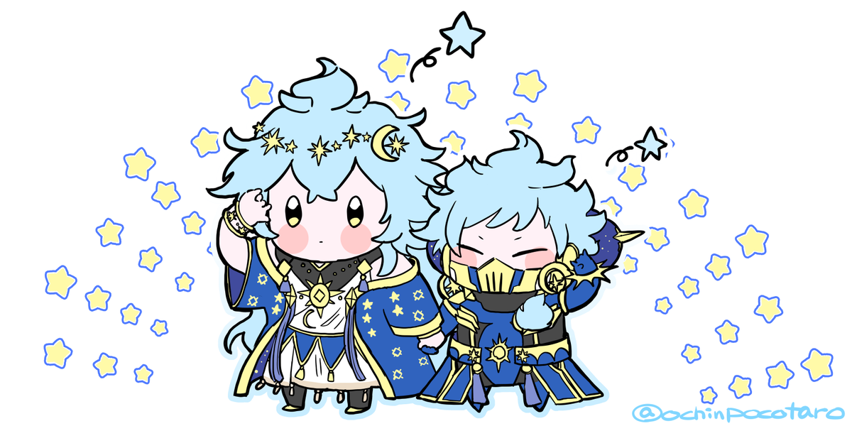 chibi siblings multiple boys blue hair star (symbol) 2boys male focus  illustration images