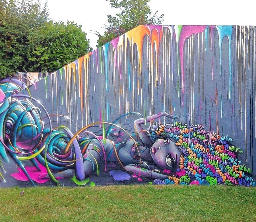 Gorgeous work by Vinie Graffiti and ReaOne in Paris (Photo by artist).
#StreetArt #VinieGraffiti #RealOne #Paris