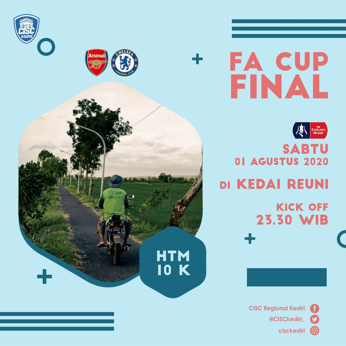 #NobarDay 
🏆 FA Cup Final
⚽ Chelsea v Arsenal
📆 Sabtu, 1 Agustus 2020
🏠 Kedai Reuni
🕑 23.30 WIB
💵 10k
#Birukan