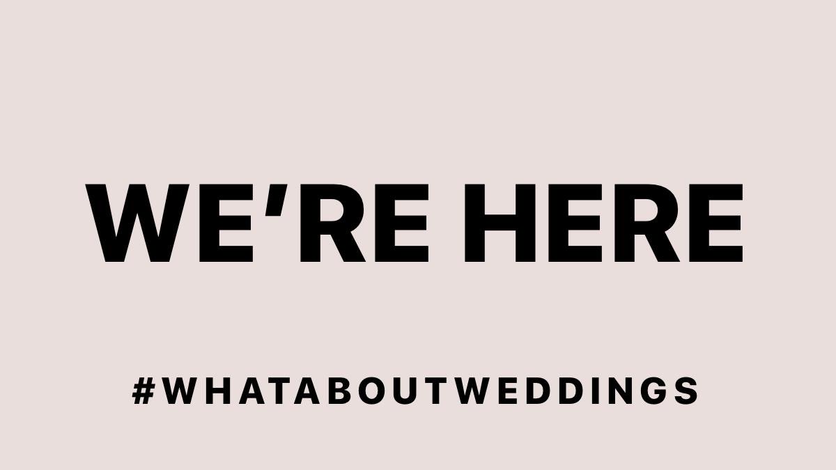 I can’t believe we are still having to ask #whataboutweddings 💔 I’ve dreamed &amp; planned for 3 years of marrying my best friend &amp; it’s become an utter nightmare. My heart aches for us, for other couples &amp; for all the amazing suppliers in the wedding industry who’ve been abandoned