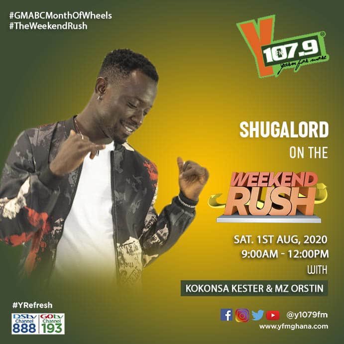 iambrownberry's tweet photo. #TheWeekendRush #HappyNewMonth #Exciting #Refreshing and #Entertaining radio experience with @kokonsakester and @MzOrstin ! 🔥🔥 9-12pm @Y1079FM . Also, Don’t miss the interview with fast rising Afrobeats artist @shugalordgh https://t.co/vAzyIIr328