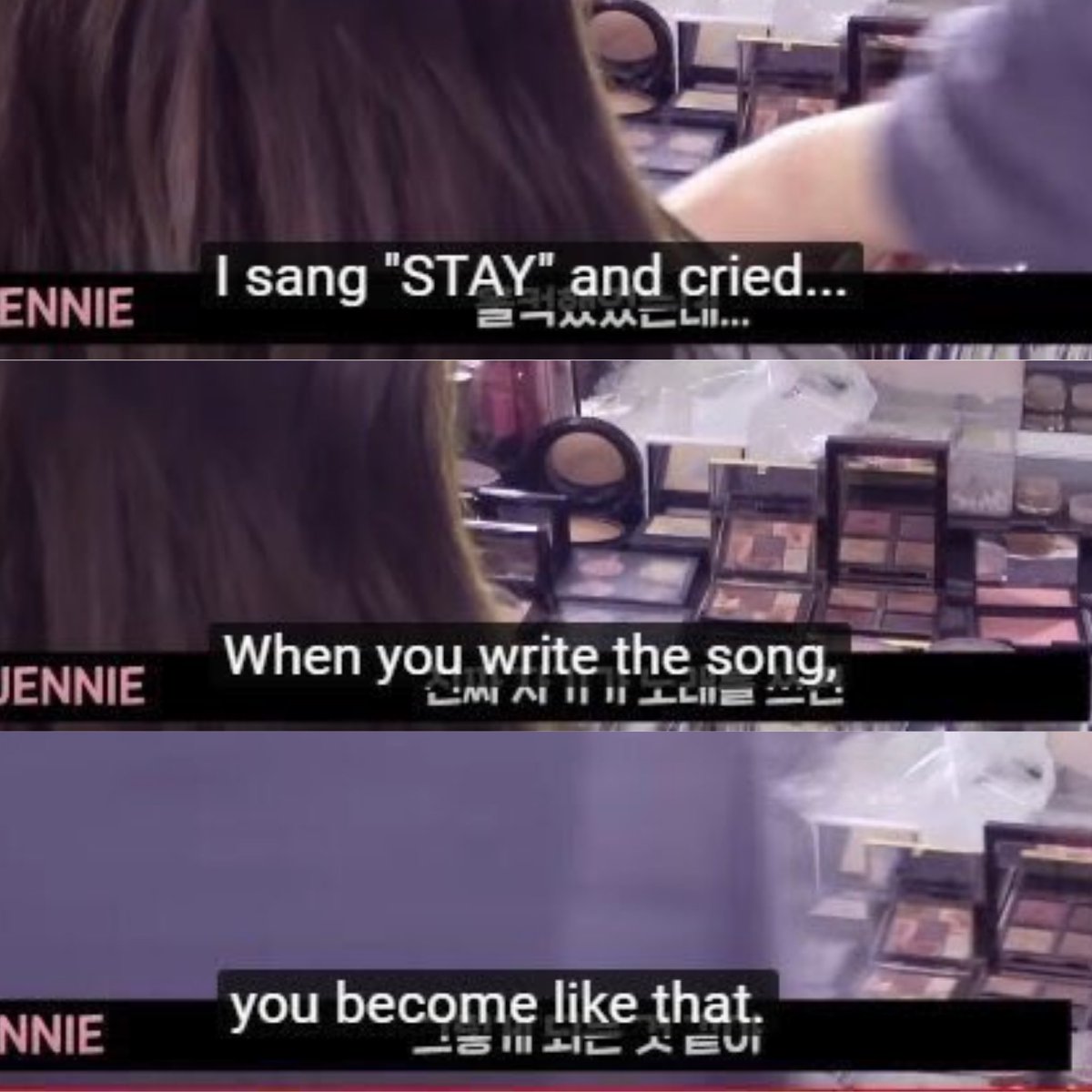 she debuted.  @BLACKPINK multiple times have said they have written songs, but we never see them credited for it. The ones we know about are Jennie wrote SOLO, and STAY along with Jisoo, Lisa wrote her AIIYL rap, Jenlisa wrote their rap in Sure Thing, Jisoo wrote the Korean lyrics