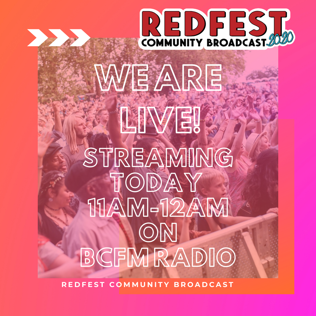 RedfestBristol's tweet photo. 🎆 WE ARE LIVE!🎆
A huge welcome to the Redfest Community Broadcast 2020! We're so excited to share our amazing content with you - Kicking the day off at 11am we have our Kids Village! It's going to be a FANTASTIC day, so tune in - you don't want to miss this! #redfest20 https://t.co/zXATJXIgj3