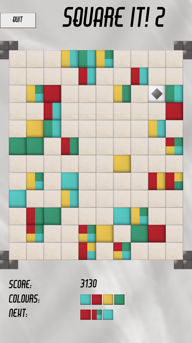 jakub_semrad's tweet photo. I am working on a new game - Square It! 2. It will be available soon on Google Play. It follows a color lines concept with a little squarely twist. And no IAPS!
Any ideas / wishes you'd like to have there?
#android #game #mobilegame #twist #square #squareit #noiaps https://t.co/CgiL6y8v5d