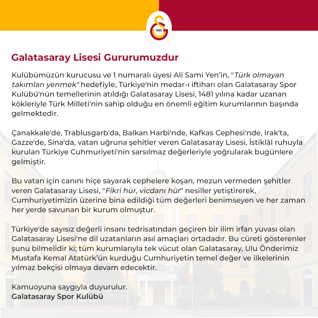 Galatasaray Lisesi Gururumuzdur