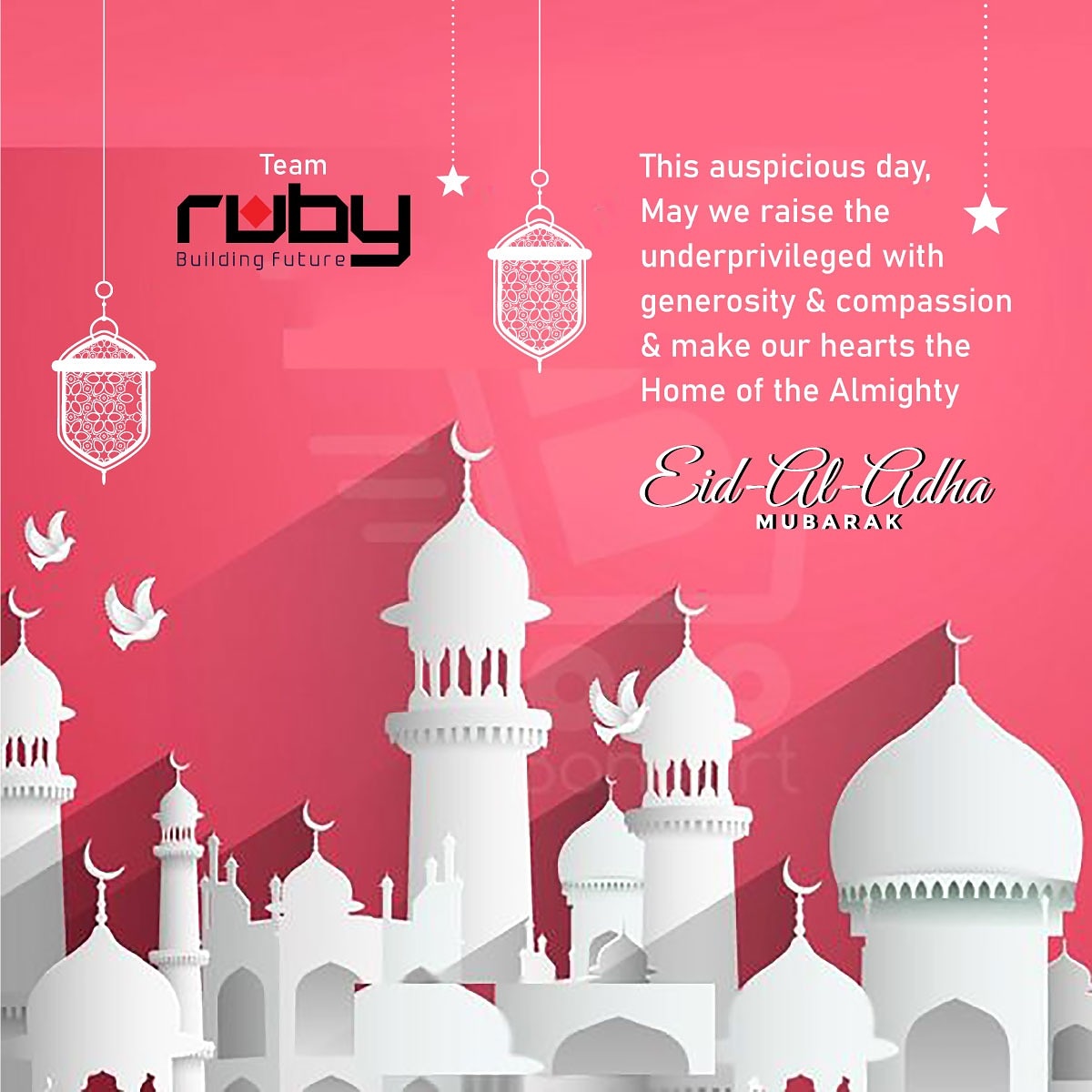 Ruby_Builders's tweet photo. Eid Mubarak wishes from Ruby Team https://t.co/KWzWw3qmGU