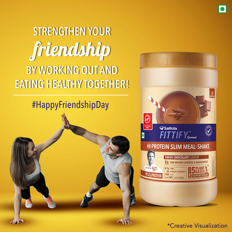 SaffolaFittify's tweet photo. Keep your friendship going strong by adopting a healthy lifestyle together! Saffola Fittify wishes you all a very happy friendship day!
#HappyFriendshipsDay #SaffolaFittify #BFF #FriendshipsDay #FriendshipsDay2020 #FriendsForever #TimeToFittify https://t.co/whzghCtmXL