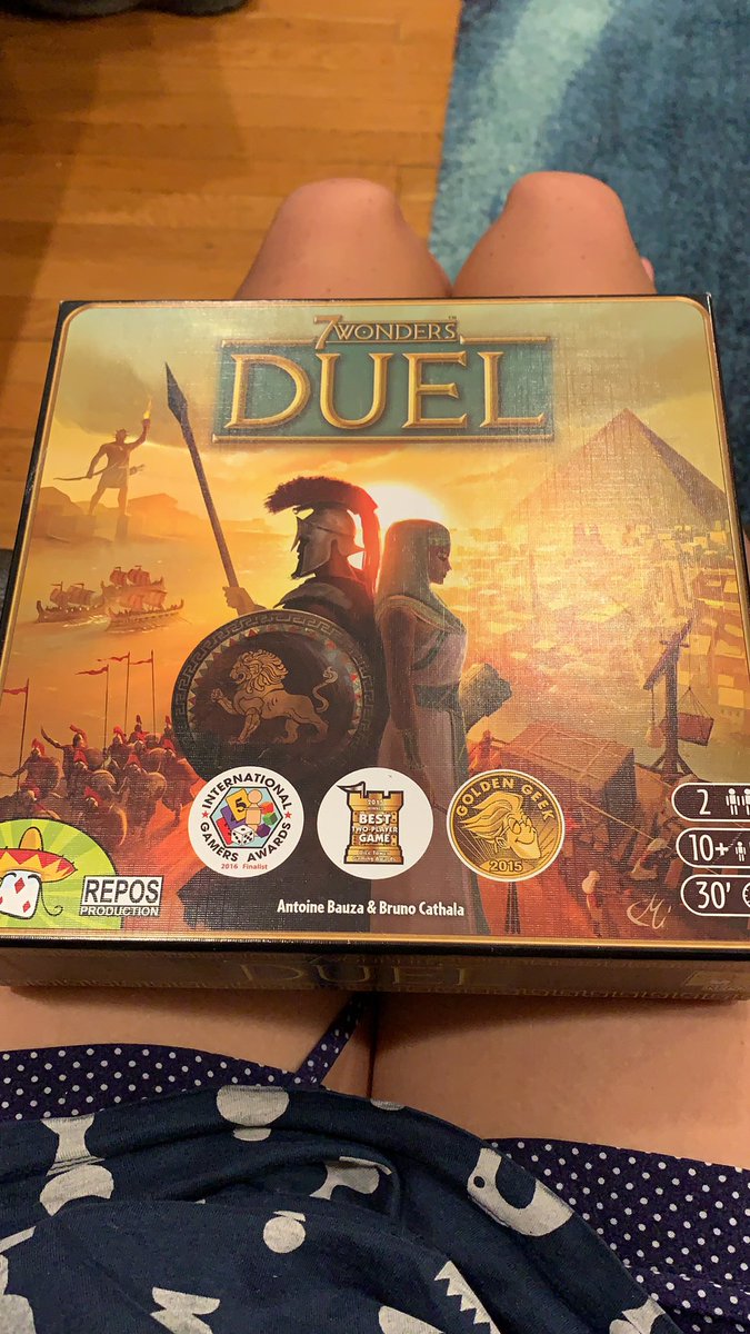 7 WONDERS DUEL!!!! Slaps!!!! So nice to have a really exceptional two player game. I always find myself returning to this one, 7/5