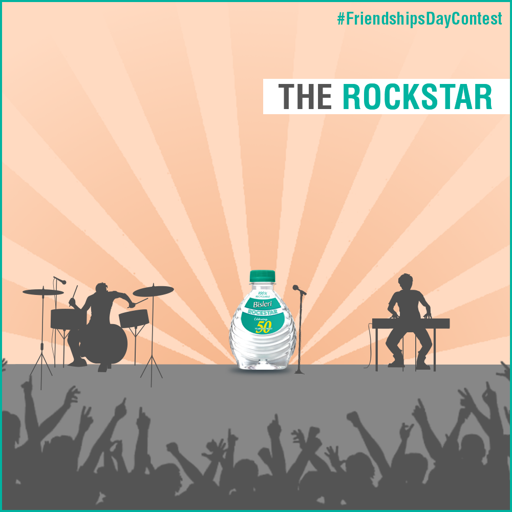 BisleriZone's tweet photo. Lights,camera, action! There comes the rockstar of the group who walks in the room and turns many heads. 
Tag the volcano of talent, your #Rockstar friend in the comments below, and get a chance to win gift vouchers! 
#HappyFriendshipsDay https://t.co/Qekj8nXCVV