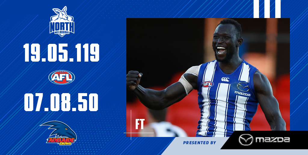 NMFCOfficial's tweet photo. An incredible win in every way. #AFLNorthCrows https://t.co/9WX3iTeJ4y