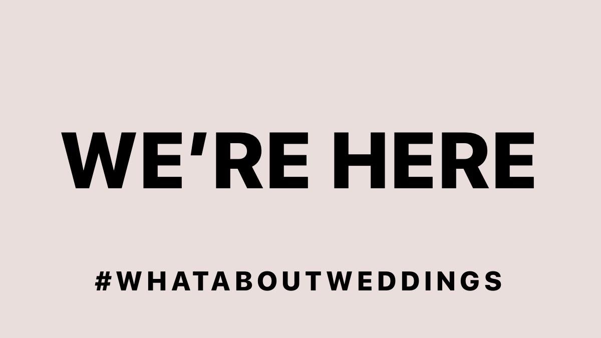 LoveMyDressBlog's tweet image. It’s time to stand up for weddings. We’re here, couples and suppliers, we’re together and we’re here to raise our voices and ask for clarity, parity and support for weddings. We’re here. And we’re not going anywhere. Join us and ask #whataboutweddings