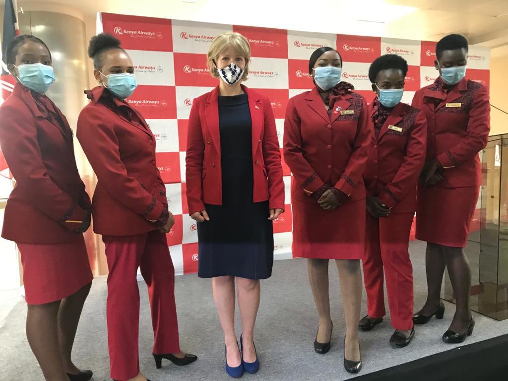 SusieKitchens's tweet photo. Thank you @KenyaAirways 
restarting international flights today with the iconic #KQ100 to #London
#magicalKenya 
#PrideofAfrica https://t.co/S9PFw87k36