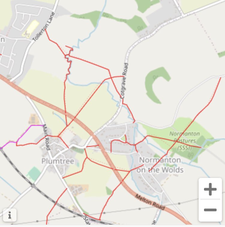 cotgraveroad's tweet photo. Dont forget: there is a great way to get to @HostessPub by using the footpaths that run over the fields from Normanton, Plumtree, Cotgrave and lead to Tollerton. If you forgot where the paths run, see https://t.co/xiyxRaZd8c https://t.co/DTMdlUA1Lu