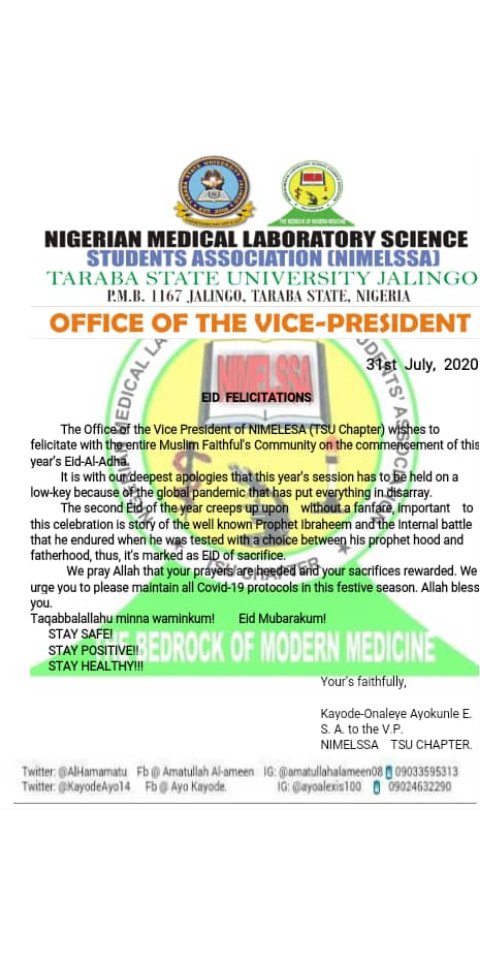 KayodeAyo14's tweet image. NIMELESA TSU CARES

#nimelssa
#tsu_lockdown