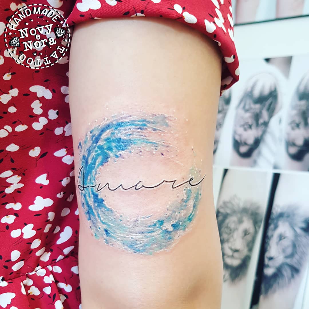 Lighthouse tattoo waves | Lighthouse tattoo water color wave… | Flickr