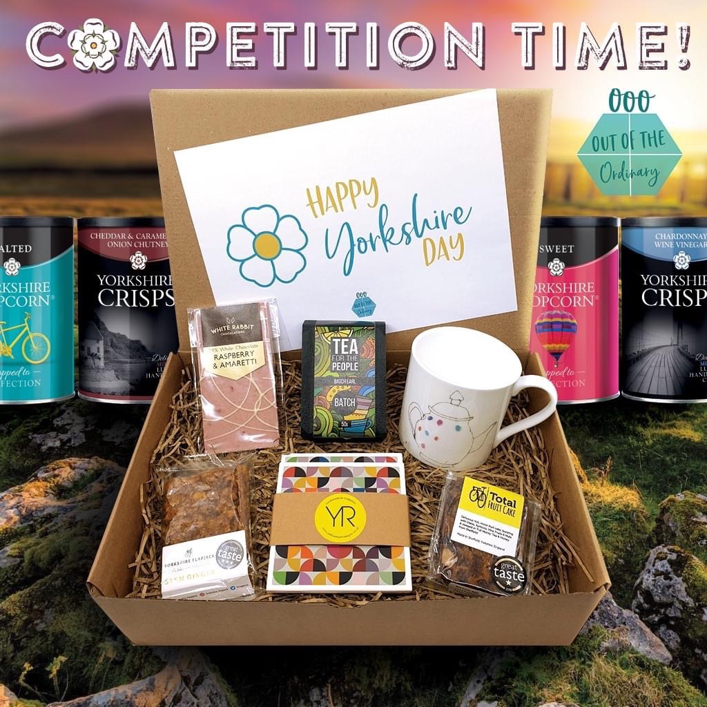 Happy Yorkshire Day! 

To celebrate we’re giving you the chance to win an amazing ‘Love Yorkshire’ box courtesy of 000 gifts AND a tray of 12 drums of Yorkshire Crisps/ Popcorn! 

Head to our Facebook page for your chance to win! 

Competition closes Sunday 9th August.