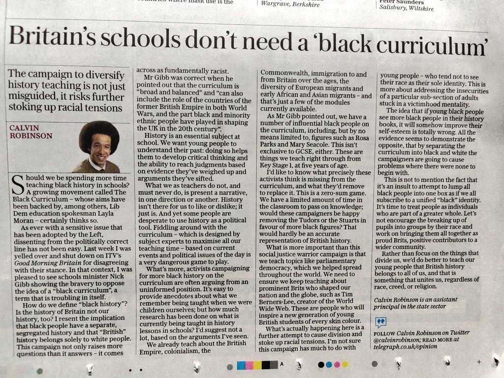 Britain’s schools don’t need a ‘black curriculum’

We’d do better to teach our young people that British history belongs to all of us, and that is something that unites us, regardless of race, creed, or religion. #DontDivideUs

telegraph.co.uk/news/2020/07/3…