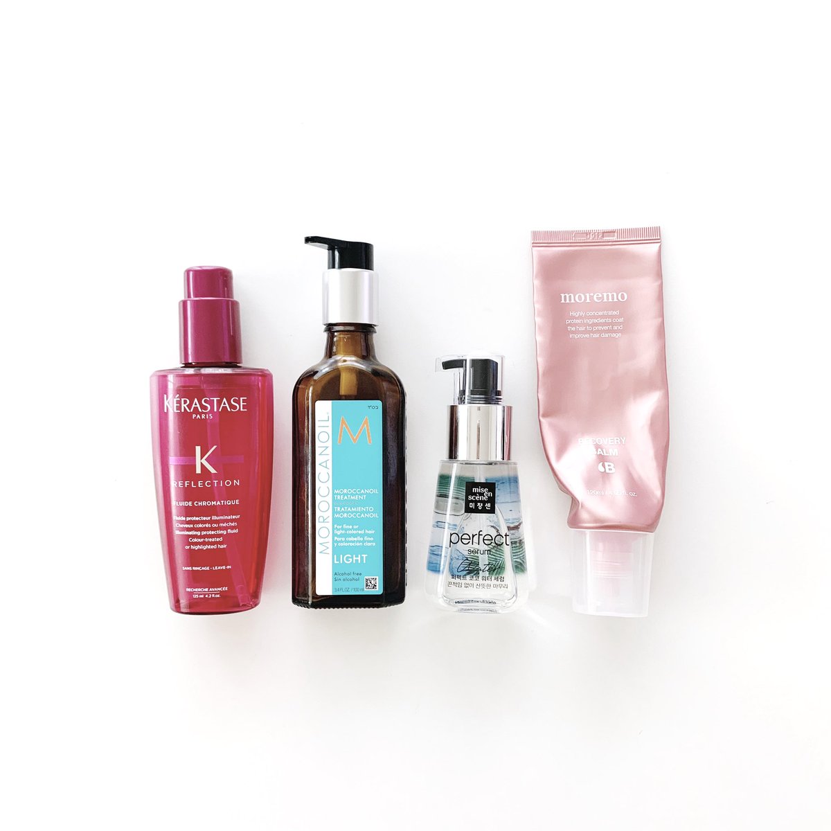 Shoko 好きなヘアオイルとヘアバームまとめてみた わたし的に夏のヘアオイル は ミジャンセンのウォーターセラム一択 さらさらのオイルで大好き バニラムスクの香りが最高なのはモロッカンオイル バッサバサなダメージヘアにはモレモのリカバリー