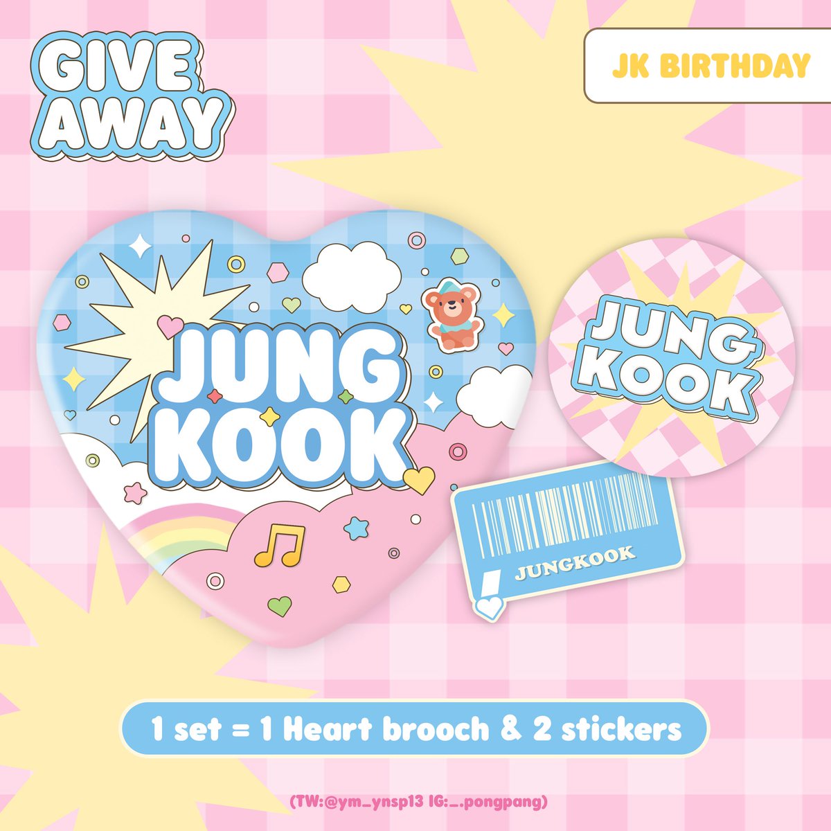 ym_ynsp13's tweet photo. Pls rt  ᙏ̤̫͚  ( rt free jk&amp;rm set )
˗ˏˋ Give away JK&amp;RM birthday ´ˎ˗
♡ Now - 6 aug 
♡ 1 set = 1 heart brooch &amp; 2 stickers 
♡ มีแค่รอบไปรคับ
♡ อ่านรายละเอียดในฟอร์ม มีตรงไหนไม่เข้าใจถามได้เลยนะคะ
#HappyRMDay #JK24thAnniversary
#HAPPYJKDAY
⋆⁺₊⋆ ♡̷̷̷ ฟอร์มในเมนชั่นเลยคับ https://t.co/c1piIujAC2