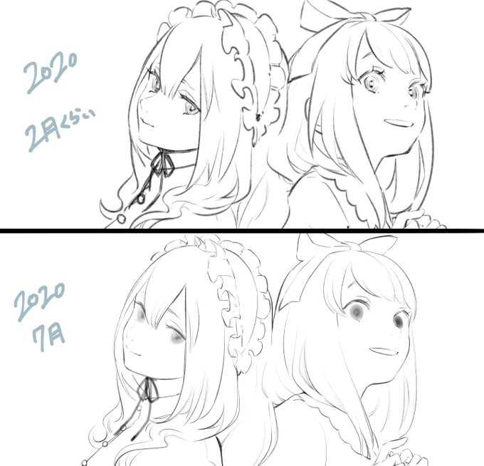 改めて前描いた線画を描きなおしたのですが気づかぬうちに線画の雰囲気がかわっててたのしかったです。以前より線があっさりしてる。 