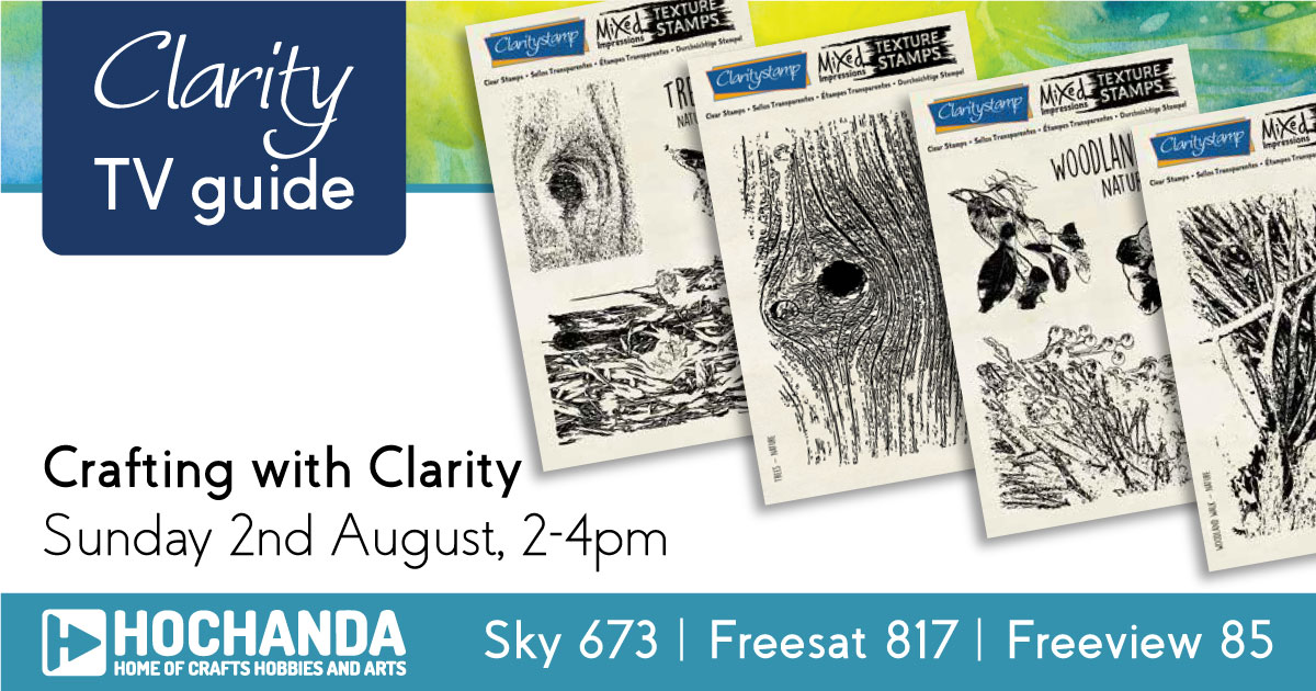 ClarityStamp's tweet photo. Barbara will be taking us on a woodland walk this Sunday, for a fun-filled, educational stamping show on HOCHANDA. Barbara's got some great demos lined up, using the brand new Mixed Impressions stamps. Please do join us at 2-4pm. 📺

See you there?

#craftingwithclarity #stamping https://t.co/7D9qGDNWL0