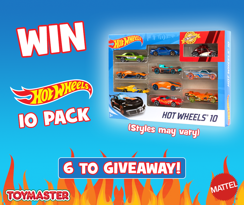 ToymasterLtd's tweet photo. To celebrate the launch of our new window in-store, we have x6 Hot Wheels 10 Packs to giveaway! Thanks to @Mattel 
For a chance to WIN: #FOLLOW &amp; #RT with who would love one of these in your household! Closes 2pm Monday 3rd Aug. UK &amp; ROI only. T&amp;Cs apply. https://t.co/PASK5igjsd