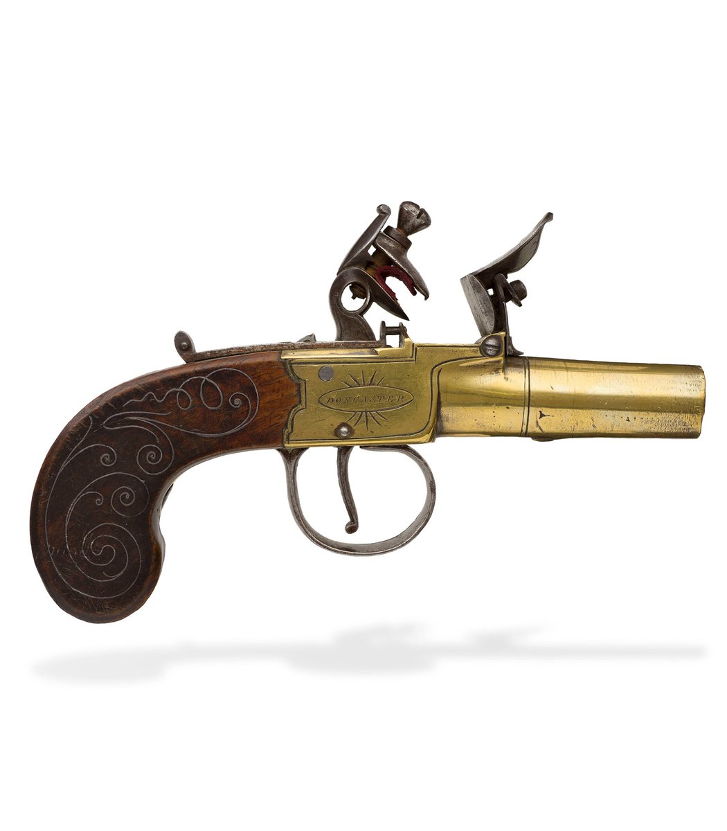 In Airborne Sean dies from a pistol shot to the chest!We have this Flintlock boxlock pistol, 1770-1820. Calibre approximately .500