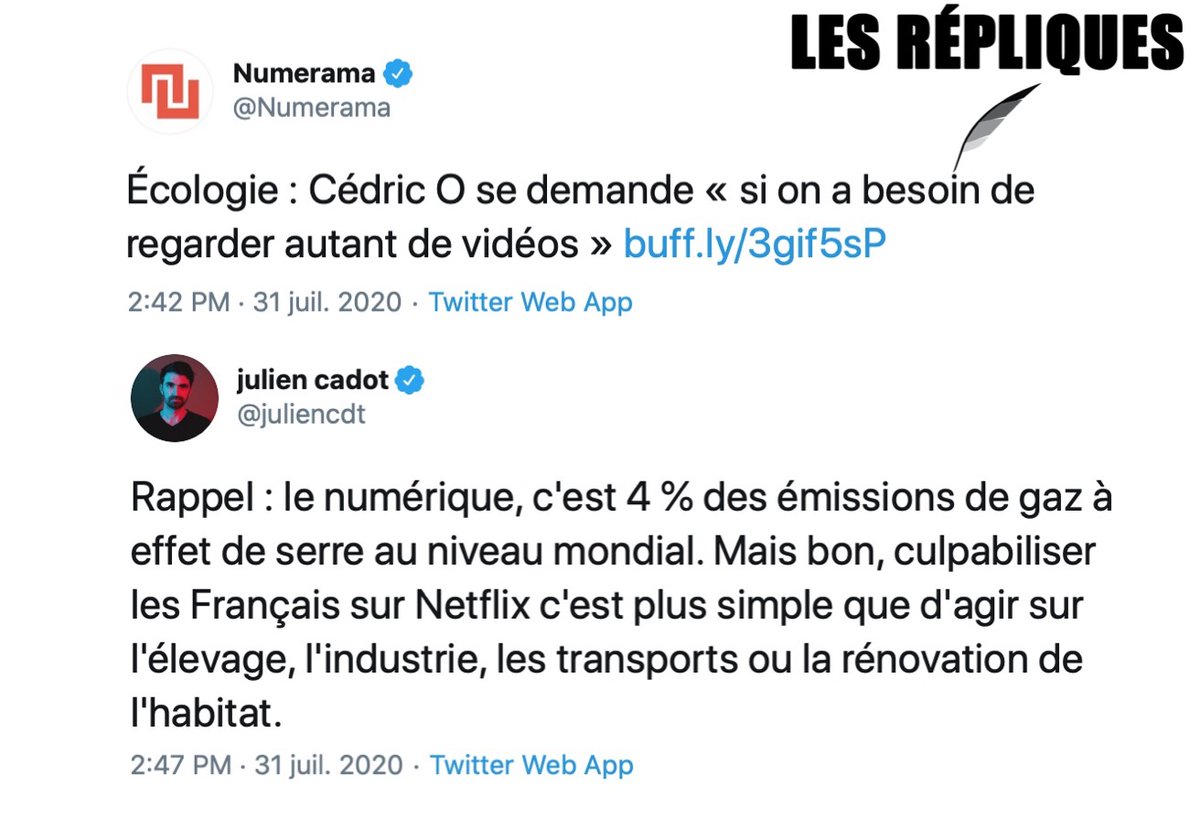 Les_Repliques's tweet photo. Le nouveau Secrétaire d’Etat chargé de la Transition numérique et des Communications électroniques @cedric_o souhaite que les Français adoptent une sobriété dans le numérique : "Il y a une question qui se pose sur la pollution par le numérique en règle générale"

@juliencdt https://t.co/Hfzcmf9prr