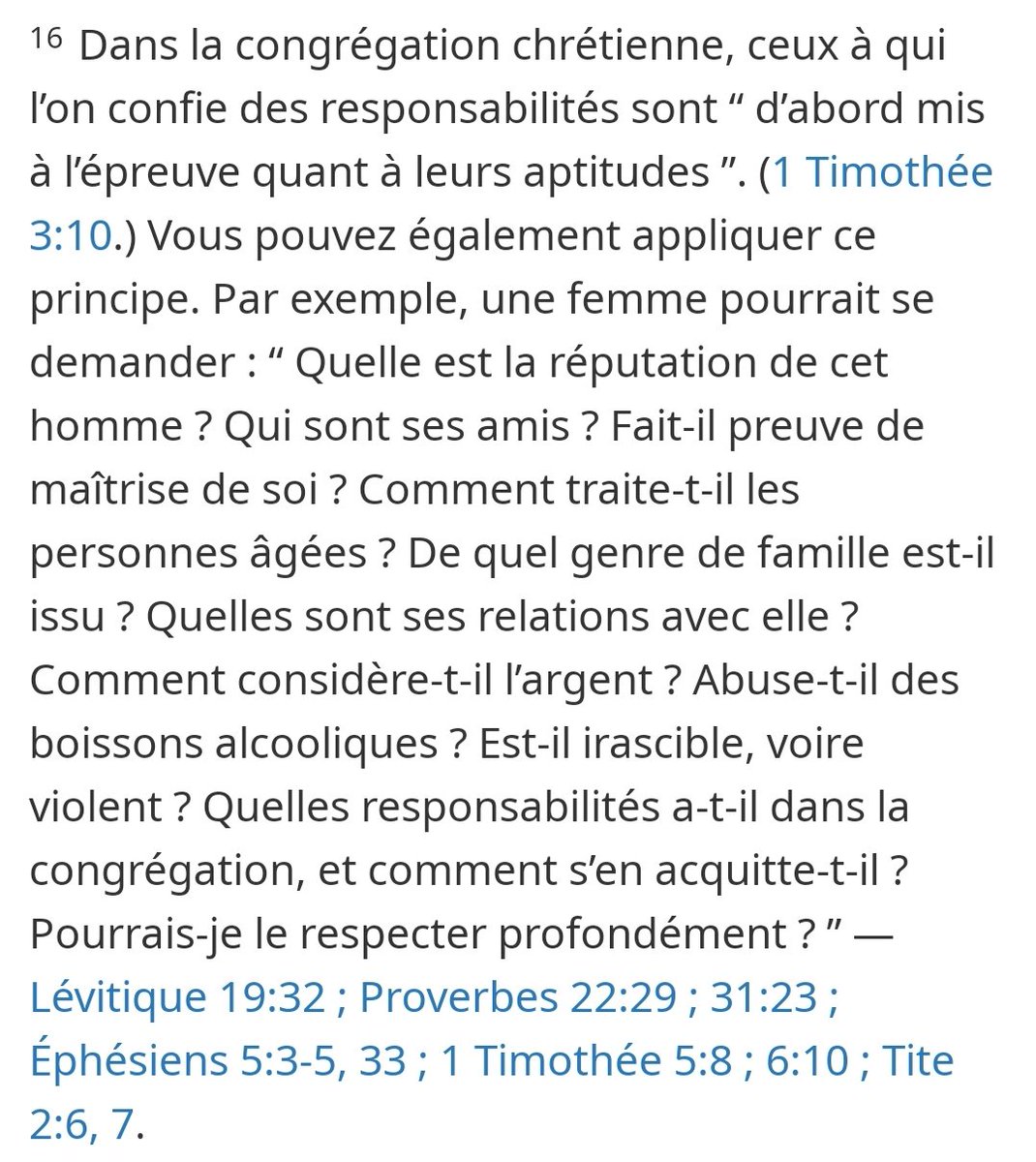 Là aussi, tout est réglementé. Les TJ sont invités à se poser tout un tas de questions pour savoir si c'est LA bonne personne. Le divorce n'étant justifié qu'en cas d'adultère, c'est sûr qu'il faut pas se louper !Voici quelques exemples :