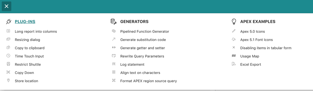 DickDral's tweet photo. Improve your #orclapex application with this 20.1 nugget: Mega Menu https://t.co/v7hJCjctf0