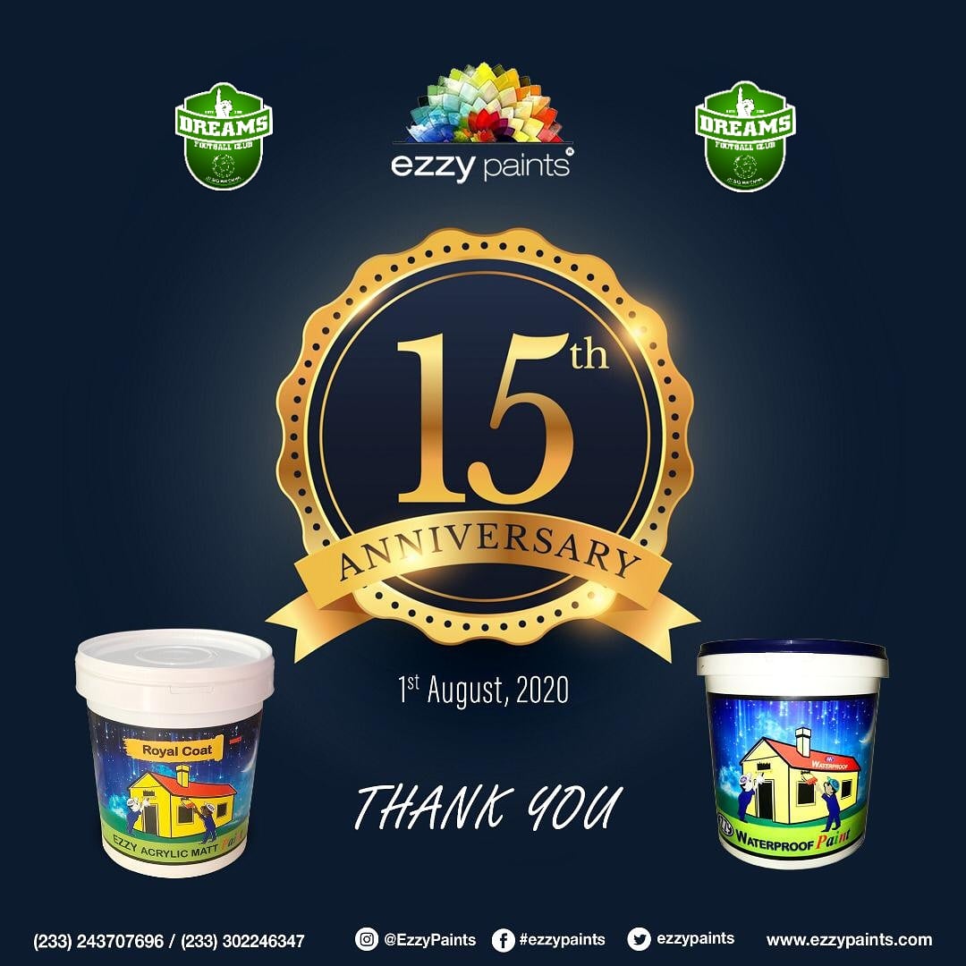 DreamsFootballC's tweet photo. 1️⃣ 5️⃣ years of beautifying the world with high-quality paints 🎨. 

Congratulations @ezzypaints, we are proud to celebrate this milestone with you.💪

#DFC💚 | #ezzypaint https://t.co/CQHjF8cOsO