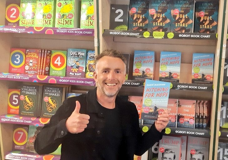ruairimckiernan's tweet photo. Big thanks to all at @easons Dun Laoghaire for the warm welcome. Great getting out &amp; about &amp; chatting to booksellers. Signed copies of @HitchingForHope now in-store. Grateful for all the support. https://t.co/ooMMpPoPPa
