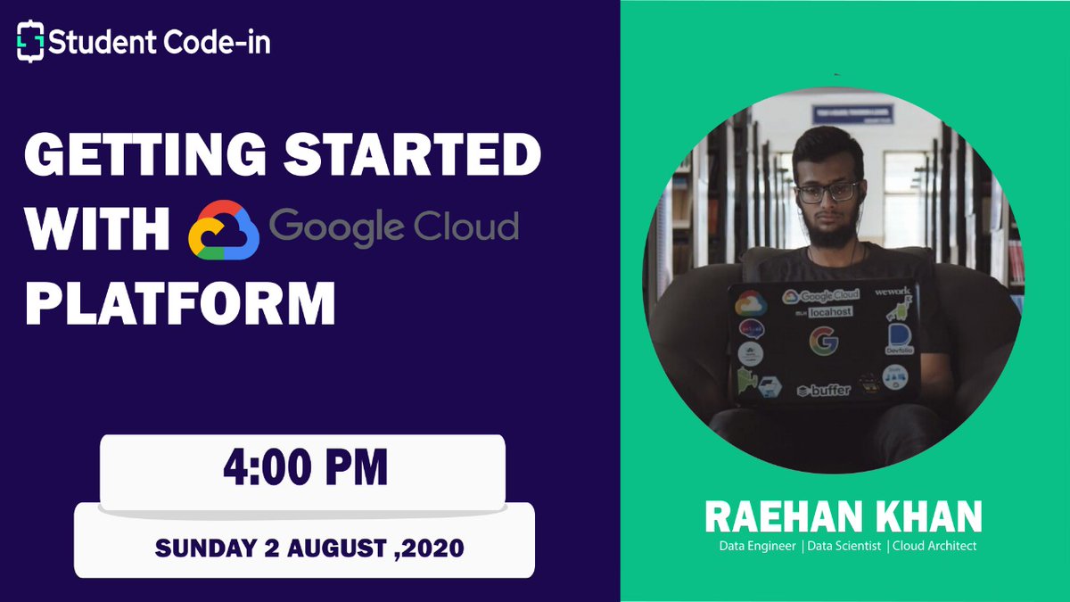 studentcodein's tweet photo. Hello everyone,
Hope you all are doing well
We are here with an upcoming #webinar session
Join us in this introduction to #googlecloudplatform  webinar. Explore and deploy solution elements, including infrastructure components such as VM,containers, and application services. https://t.co/9Jb0cmzyjE