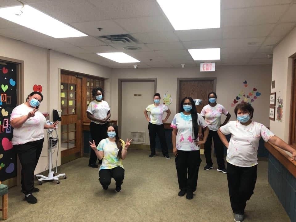 Taunton_Mills's tweet image. Wednesday was Tie Dye Day throughout the Village. Here's a couple pictures from a couple of LTC neighbourhoods and the LTC leadership Team! #ThemeDaysAreFun #maskupCanada #TauntonStrong