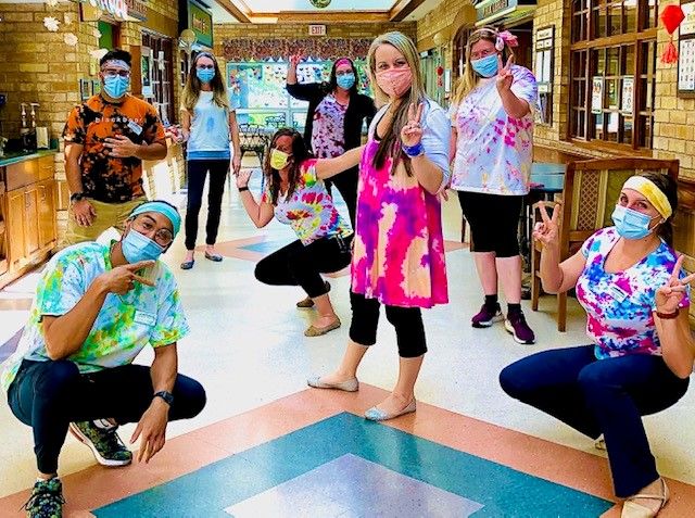 Taunton_Mills's tweet image. Wednesday was Tie Dye Day throughout the Village. Here's a couple pictures from a couple of LTC neighbourhoods and the LTC leadership Team! #ThemeDaysAreFun #maskupCanada #TauntonStrong